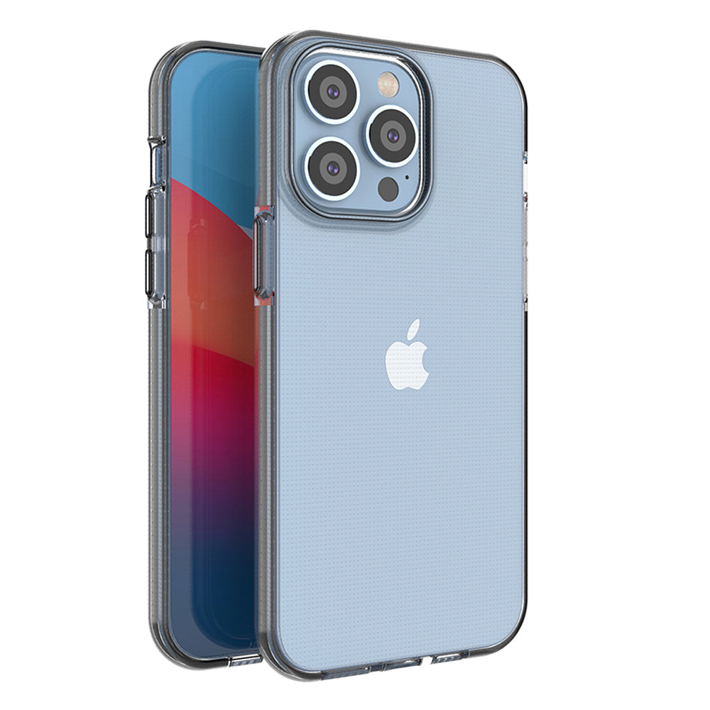 Spring Case case for iPhone 14 Pro Max silicone cover with frame black — Hurtel