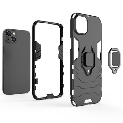 Ring Armor case for iPhone 14 Plus armored cover magnetic holder ring black — Hurtel