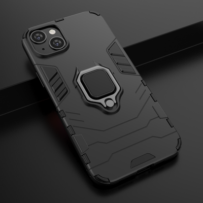 Ring Armor case for iPhone 14 Plus armored cover magnetic holder ring black — Hurtel