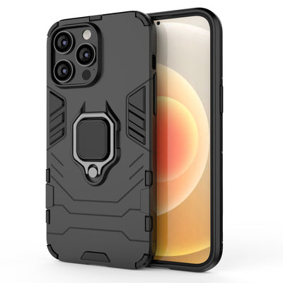 Ring Armor case for iPhone 14 Pro armored cover magnetic holder ring black — Hurtel