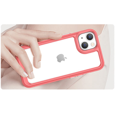 Outer Space Case iPhone 14 hard cover with a gel frame red — Hurtel
