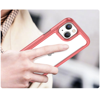 Outer Space Case iPhone 14 hard cover with a gel frame red — Hurtel