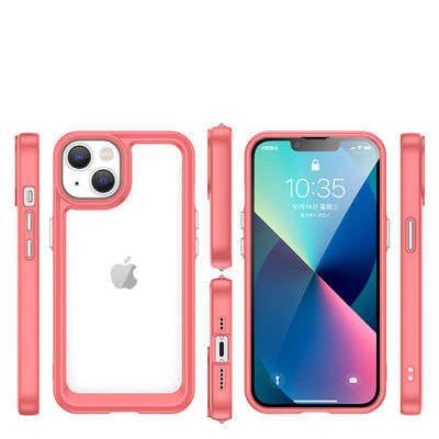 Outer Space Case iPhone 14 Plus hard cover with a gel frame red — Hurtel