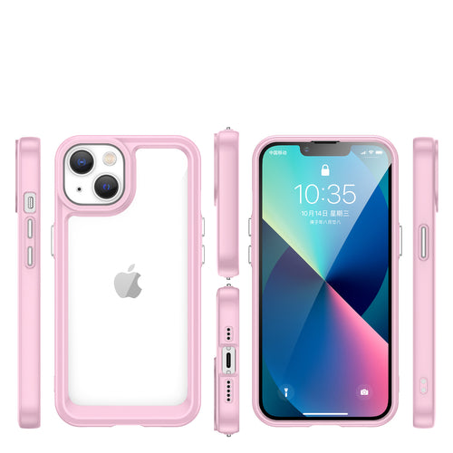 Outer Space Case iPhone 14 Plus hard cover with a gel frame pink — Hurtel