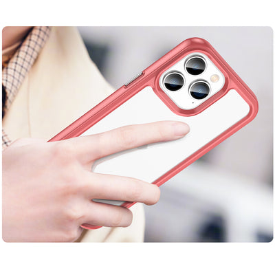 Outer Space Case iPhone 14 Pro Max hard cover with a gel frame red — Hurtel