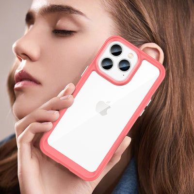 Outer Space Case iPhone 14 Pro Max hard cover with a gel frame red — Hurtel