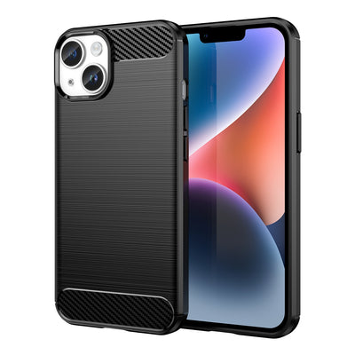 Carbon Case for iPhone 14 Plus flexible gel back cover black — Hurtel