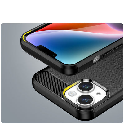 Carbon Case for iPhone 14 Plus flexible gel back cover black — Hurtel