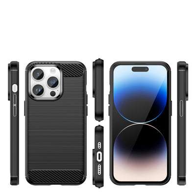 Carbon Case iPhone 14 Pro flexible gel back cover black — Hurtel