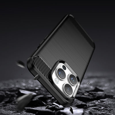 Carbon Case iPhone 14 Pro flexible gel back cover black — Hurtel