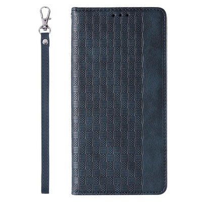 Magnet Strap Case Case for iPhone 14 Plus Flip Wallet Mini Lanyard Stand Blue — Hurtel