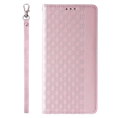Magnet Strap Case Case for iPhone 14 Pro Flip Wallet Mini Lanyard Stand Pink — Hurtel