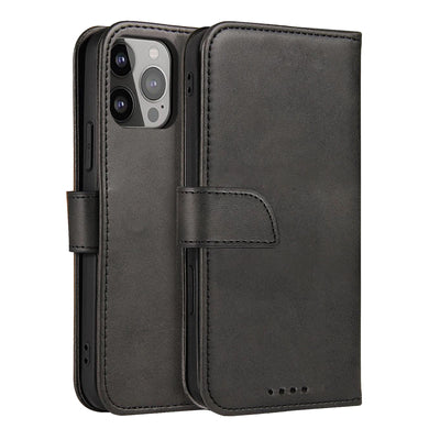 Magnet Case an elegant case cover with a flap and stand function iPhone 14 Max black — Hurtel
