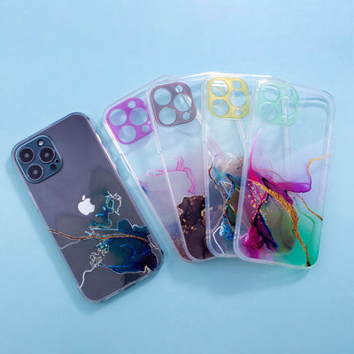 Marble Case for iPhone 12 Pro Gel Cover Orange Marble — Hurtel