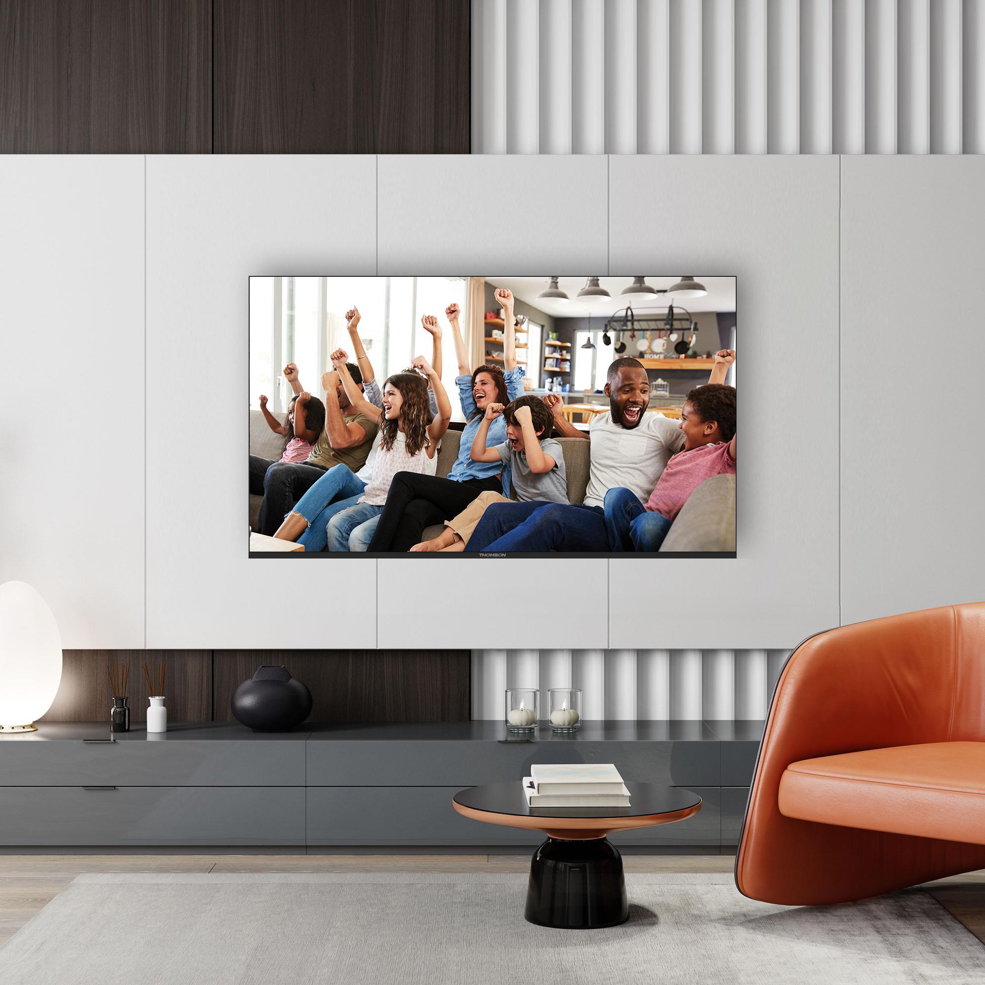 TV Set THOMSON 55" 4K/Smart QLED 3840x2160 Google TV Black 55UG4S14