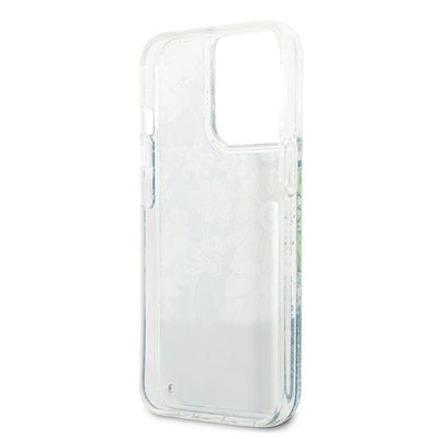 Guess GUHCP13LLFLSN iPhone 13 Pro / 13 6.1" green/green hardcase Flower Liquid Glitter