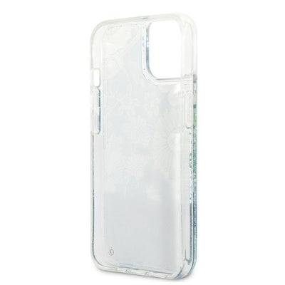 Guess GUHCP13MLFLSN iPhone 13 6.1" green/green hardcase Flower Liquid Glitter