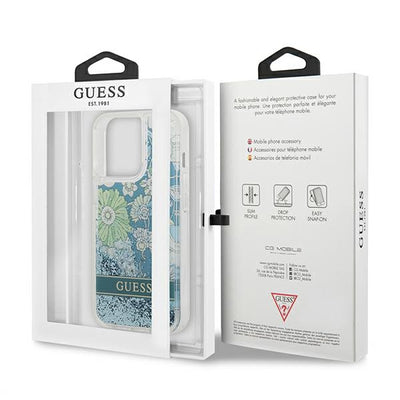Guess GUHCP13XLFLSN iPhone 13 Pro Max 6.7" green/green hardcase Flower Liquid Glitter