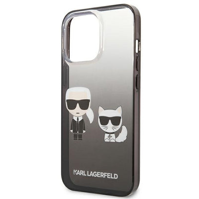 Karl Lagerfeld Gradient Ikonik Karl&amp;Choupette Case for iPhone 13 Pro / iPhone 13 - Black