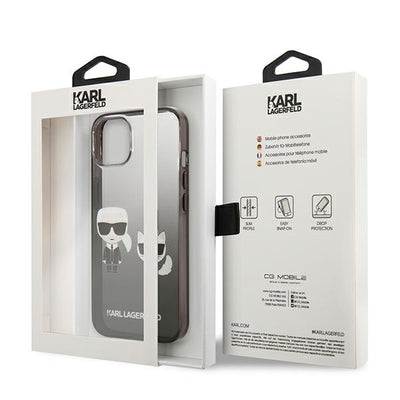 Karl Lagerfeld Gradient Ikonik Karl&amp;Choupette Case for iPhone 13 mini - Black