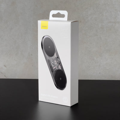 Baseus Digital LED Display dual wireless charger with digital display 20W black (WXSX010101)