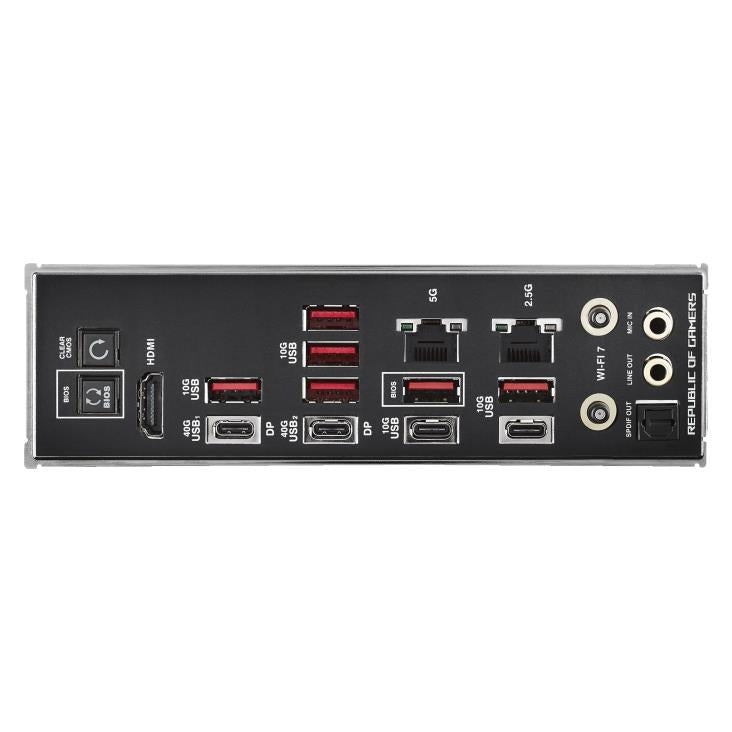 Mainboard ASUS AMD X870E SAM5 ATX Memory DDR5 Memory slots 4 2xPCI-Express 4.0 16x 2xPCI-Express 5.0 16x 4xM.2 1xHDMI 1xAudio-In 1xAudio-Out 6xUSB 3.2 2xUSB-C 2xUSB4 1xOptical S/PDIF 1xRJ45 ROGCROSSHAIRX870EHERO