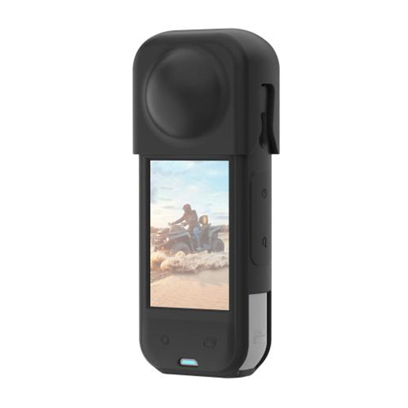 PULUZ silicone protective case with lens cover for Insta360 X5 (black) - Image 1