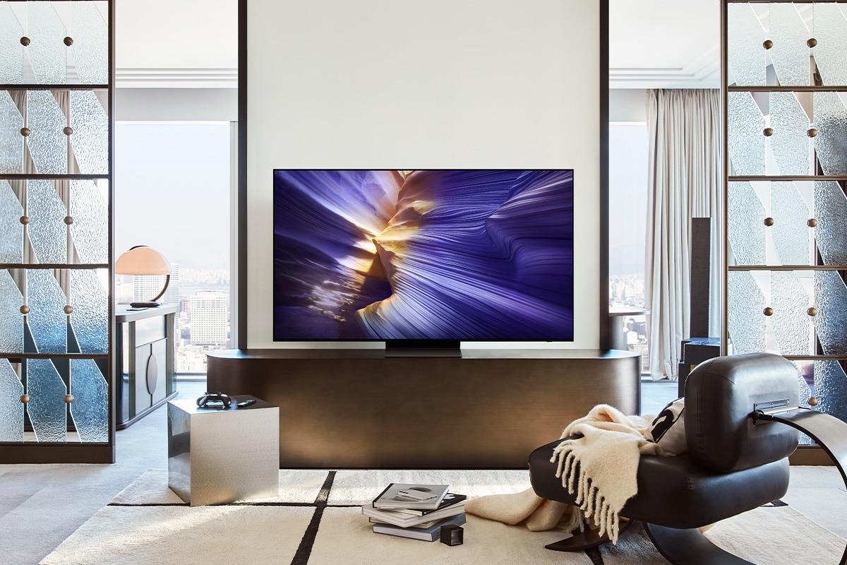TV Set SAMSUNG 83" OLED/4K/Smart 3840x2160 Tizen Black QE83S90FAEXXH