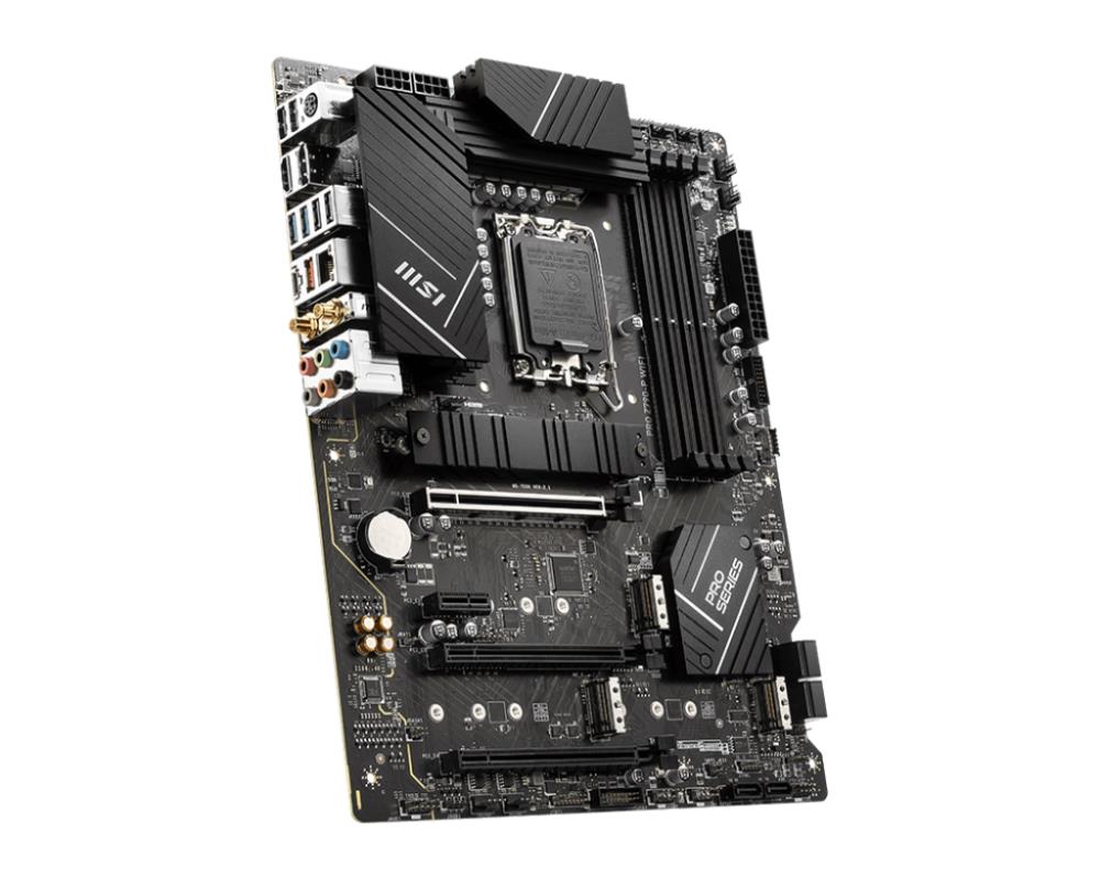 Mainboard MSI Intel Z790 LGA1700 ATX Memory DDR5 Memory slots 4 1xPCI-Express 1x 3xPCI-Express 16x 4xM.2 1xHDMI 1xDisplayPort 4xUSB 2.0 3xUSB 3.2 1xUSB-C 1xPS/2 6xAudio port PROZ790-PWIFI