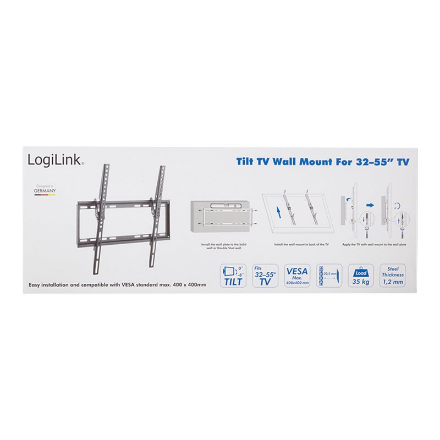 Logilink BP0037 TV Wall mount, 32"-55", tilt, small | Logilink | BP0037 TV Wall mount, 32"-55", tilt, small | 32–55 " | 
