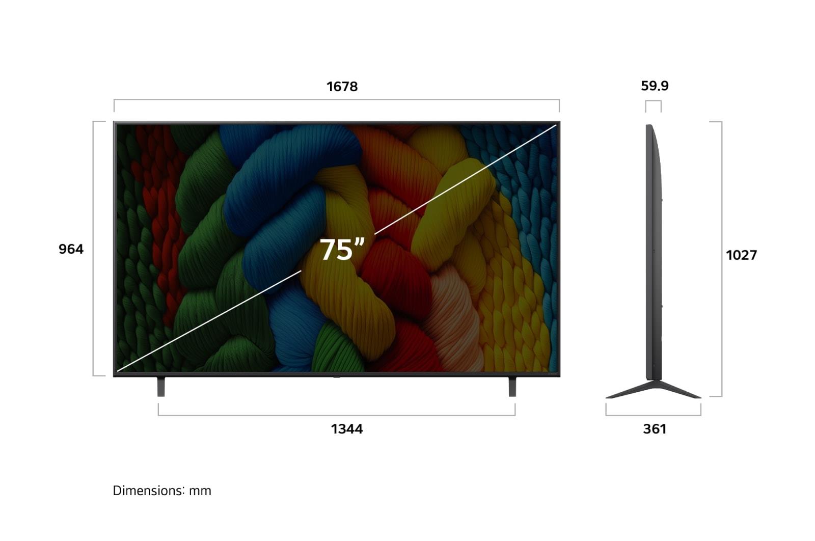 TV Set LG 75 " 4K Ultra HD 3840 x 2160 pixels Flat 16:9 LED 75NANO80A3B