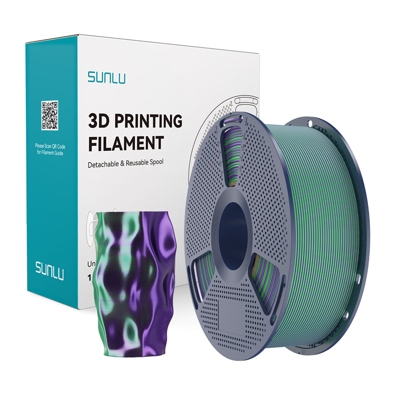 Sunlu PLA+ Silk Dual Color Filament (green and purple) - Image 1