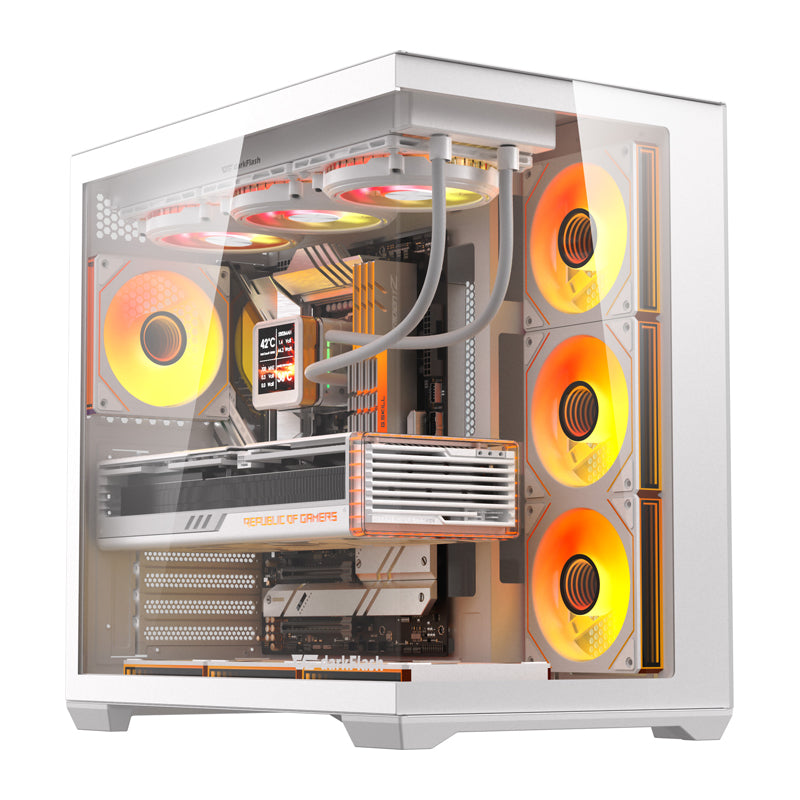 DarkFlash C280 computer case (white) + 7 fans - Image 1