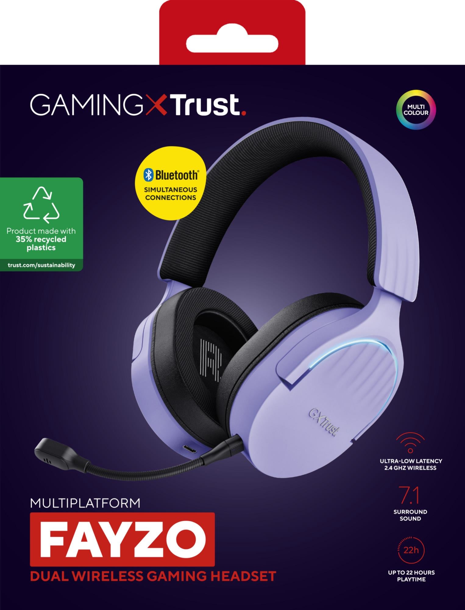 HEADSET WRL GXT491P FAYZO/PURPLE 25305 TRUST