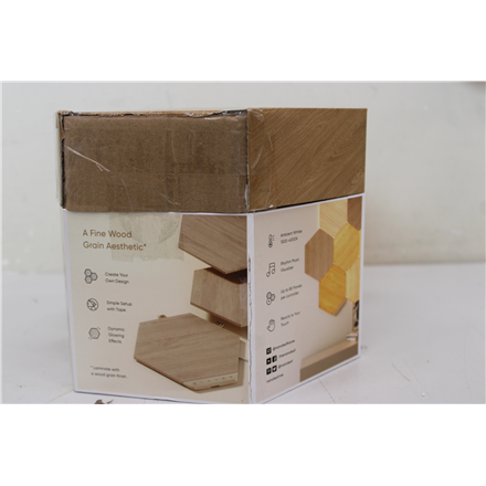 SALE OUT. Nanoleaf Elements Wood Look Hexagons Starter Kit (13 panels) | Cool White + Warm White | DAMAGED PACKAGING