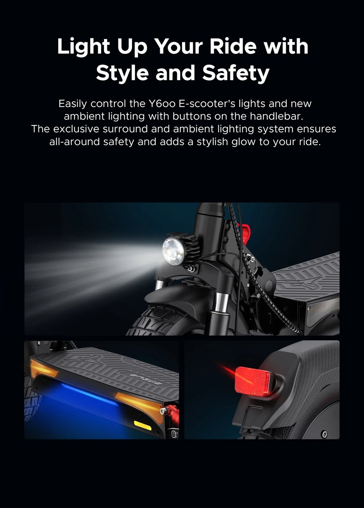 ENGWE Y600 Upgrade 10" Fat Tires 70KM Range Foldable Electric Scooter