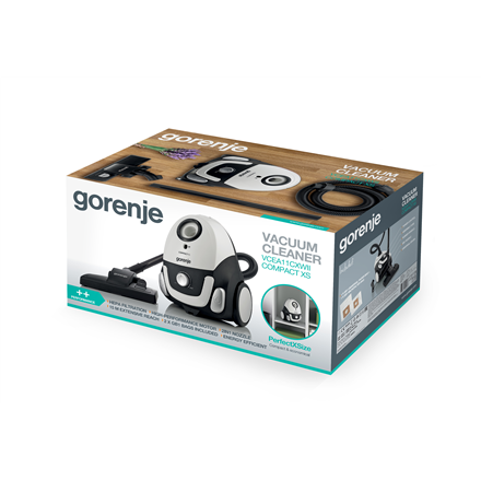 Gorenje | Vacuum cleaner | VCEA11CXWII | Bagged | 750 W | Operating radius 15 m | White