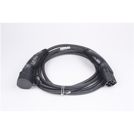 Evaka EV Charging Cable Type 2-Type 2, 22 kW, 32 A, 5 x 6 mm2, 1 x 0.5 mm2, 7 m | ITGAM3872 | Black
