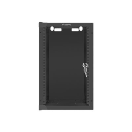 Lanberg | Rack cabinet 10" wall-mount 9U/280x310 (flat pack) with glass door | WF10-2309-10B | Black