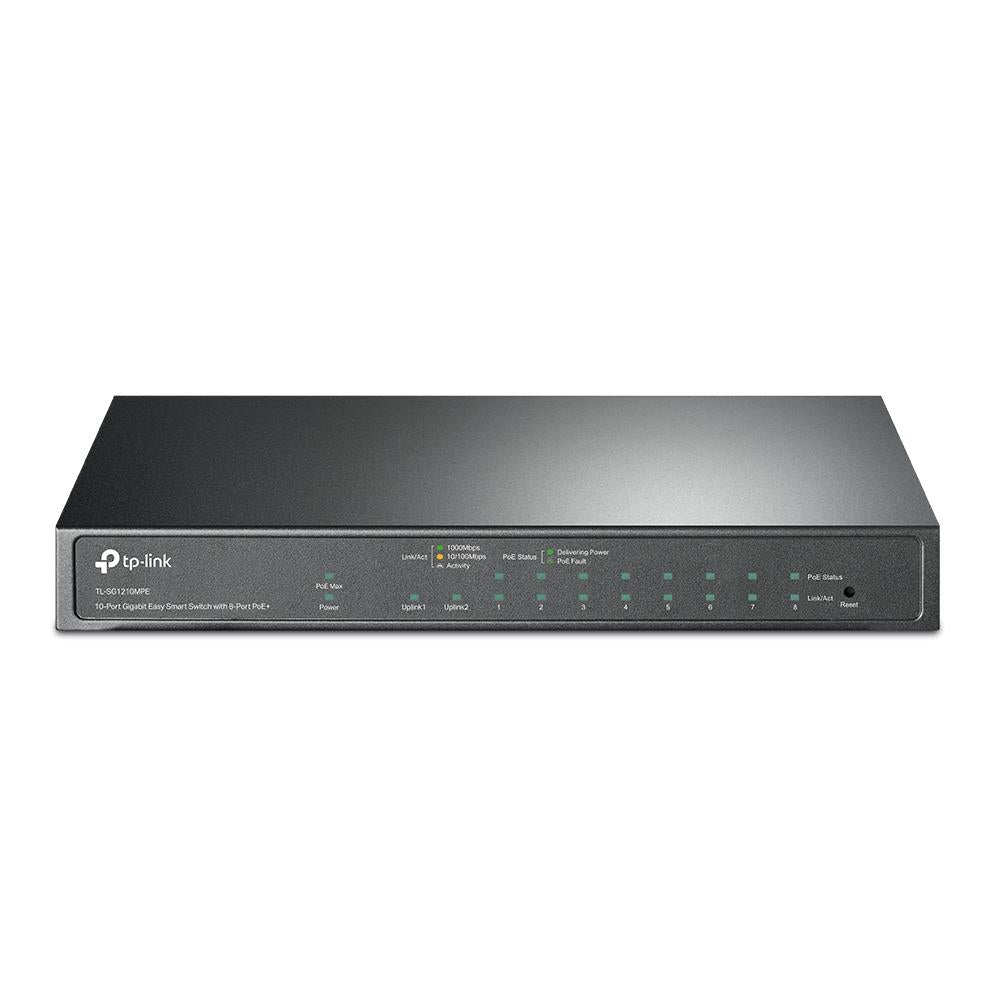 Switch TP-LINK Desktop/pedestal 9x10Base-T / 100Base-TX / 1000Base-T 1x10/100/1000BASE-T/SFP combo PoE+ ports 8 123 Watts TL-SG1210MPE
