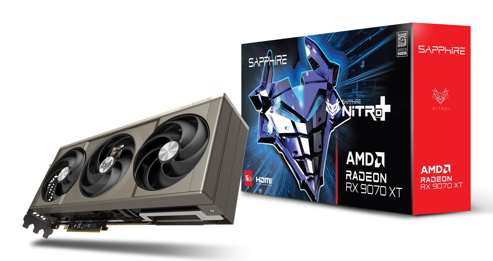 Graphics Card SAPPHIRE AMD Radeon RX 9070 XT 16 GB GDDR6 256 bit PCIE 5.0 16x GPU 2520 MHz Triple slot Fansink 2xHDMI 2xDisplayPort 11348-01-20G