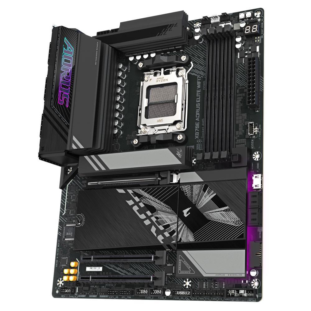 Mainboard GIGABYTE AMD X870E SAM5 ATX Memory DDR5 Memory slots 4 1xPCI-Express 3.0 4x 1xPCI-Express 4.0 4x 1xPCI-Express 5.0 16x 4xM.2 1xHDMI 4xUSB 2.0 6xUSB 3.2 2xUSB-C 1xOptical S/PDIF 1xRJ45 2xAudio port X870EAELITEWIFI71.2
