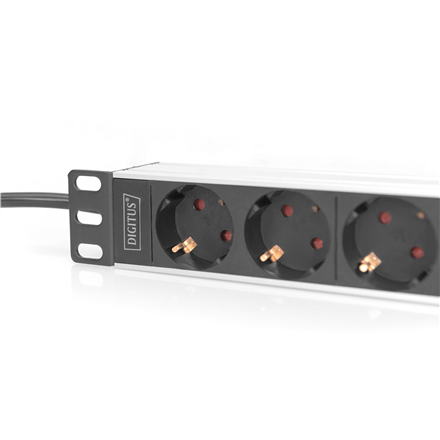 Digitus | 10” Socket Strip with Aluminum Profile, 4-way safety sockets | DN-95418
