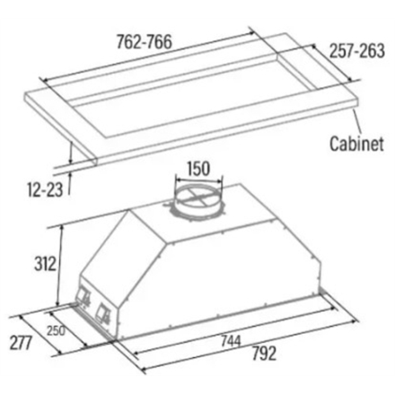 CATA | Hood | GT-PLUS 75 X /M | Canopy | Energy efficiency class C | Width 79.2 cm | 645 m³/h | Mechanical control | Eco