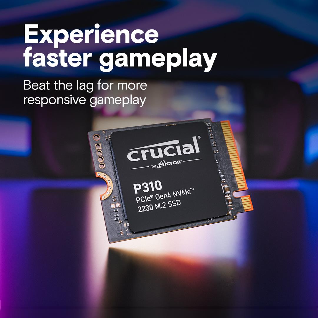 SSD CRUCIAL 440xTBW rating Read speed 7100 MB/s Write speed 6000 MB/s NVMe Yes PCI Express 4.0 M.2 1000 GB Crucial P310 1TB (CT1000P310SSD2) P310 CT1000P310SSD2