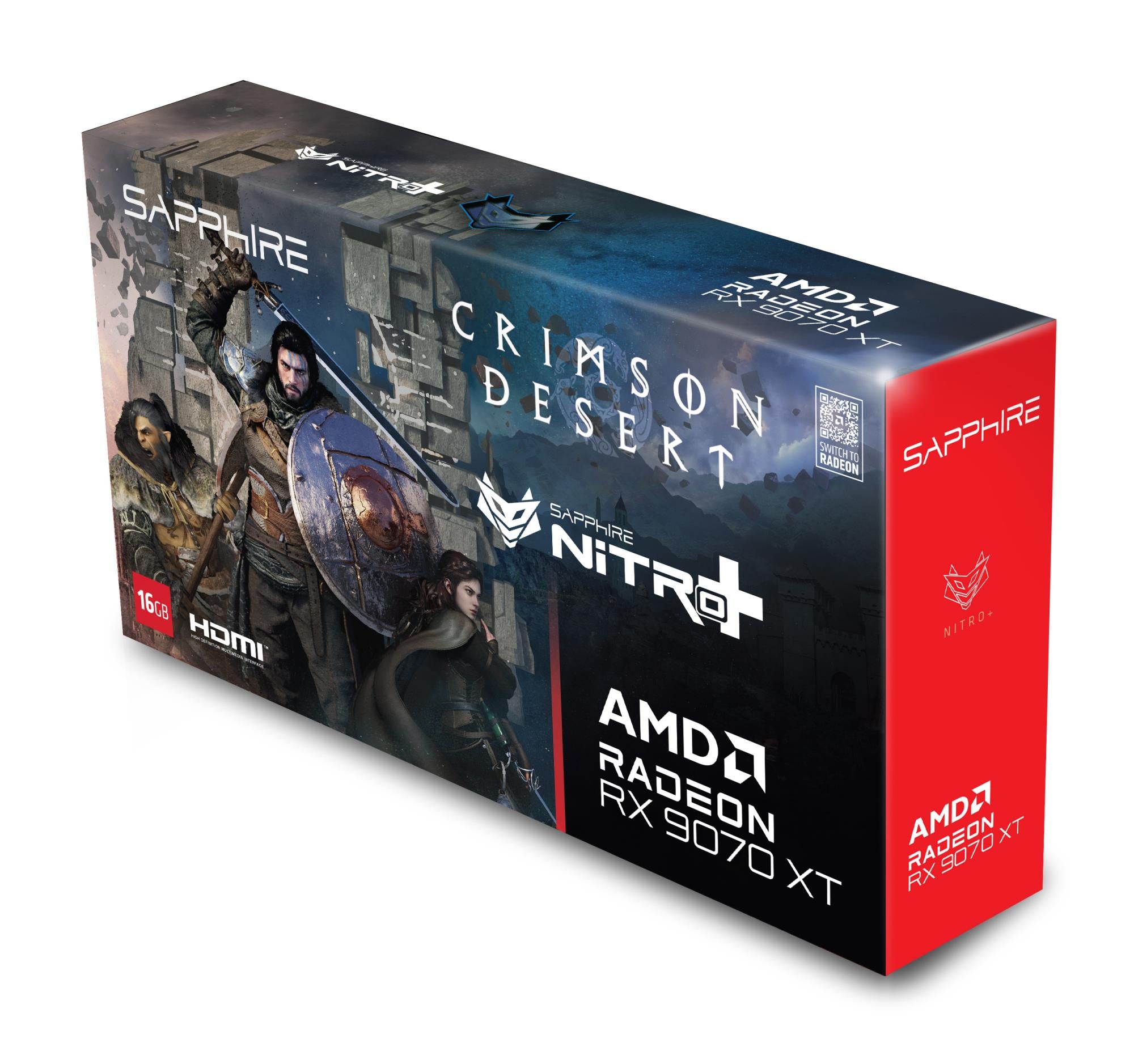Graphics Card SAPPHIRE AMD Radeon RX 9070 XT 16 GB GDDR6 256 bit PCI Express x16 5.0 Active 11348-10-20G