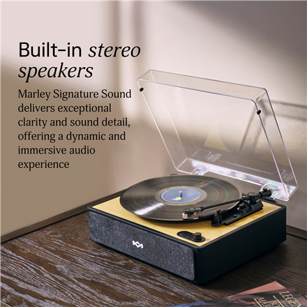 Marley Turntable with Built-In Stereo Speakers | Rise Up | Bluetooth In/Out