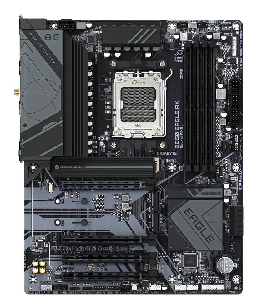 Mainboard GIGABYTE AMD B650 Socket AM5 ATX RAM DDR5-SDRAM 4xSlots Wi-Fi Yes Bluetooth Yes 3xNumber of M.2 (M) slots B650EAGLEAX1.2