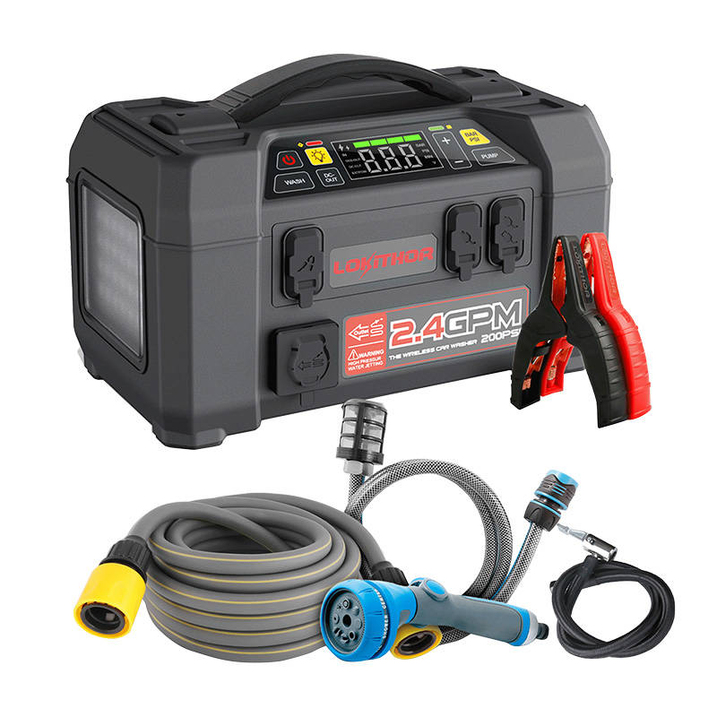 Lokithor AW401 Jump Starter / Booster 2500A + Powerbank 20000mAh + Compressor + Flash Light + Power Wash 5-in-1 Device - Image 1