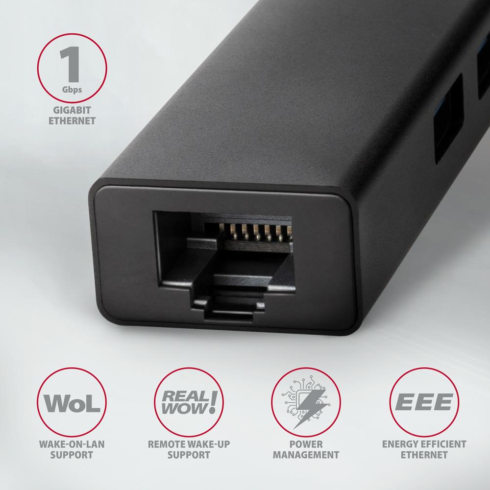 I/O HUB USB-C 4PORT GLAN/0.2M HMC-GL3A AXAGON
